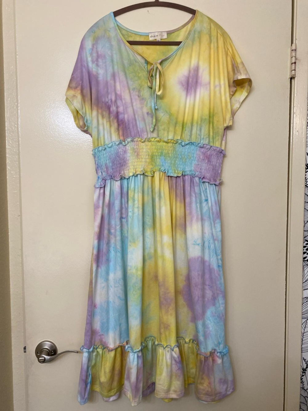 Pastel Tie-Dye Smocked Waist Dress - Picture 2 of 5